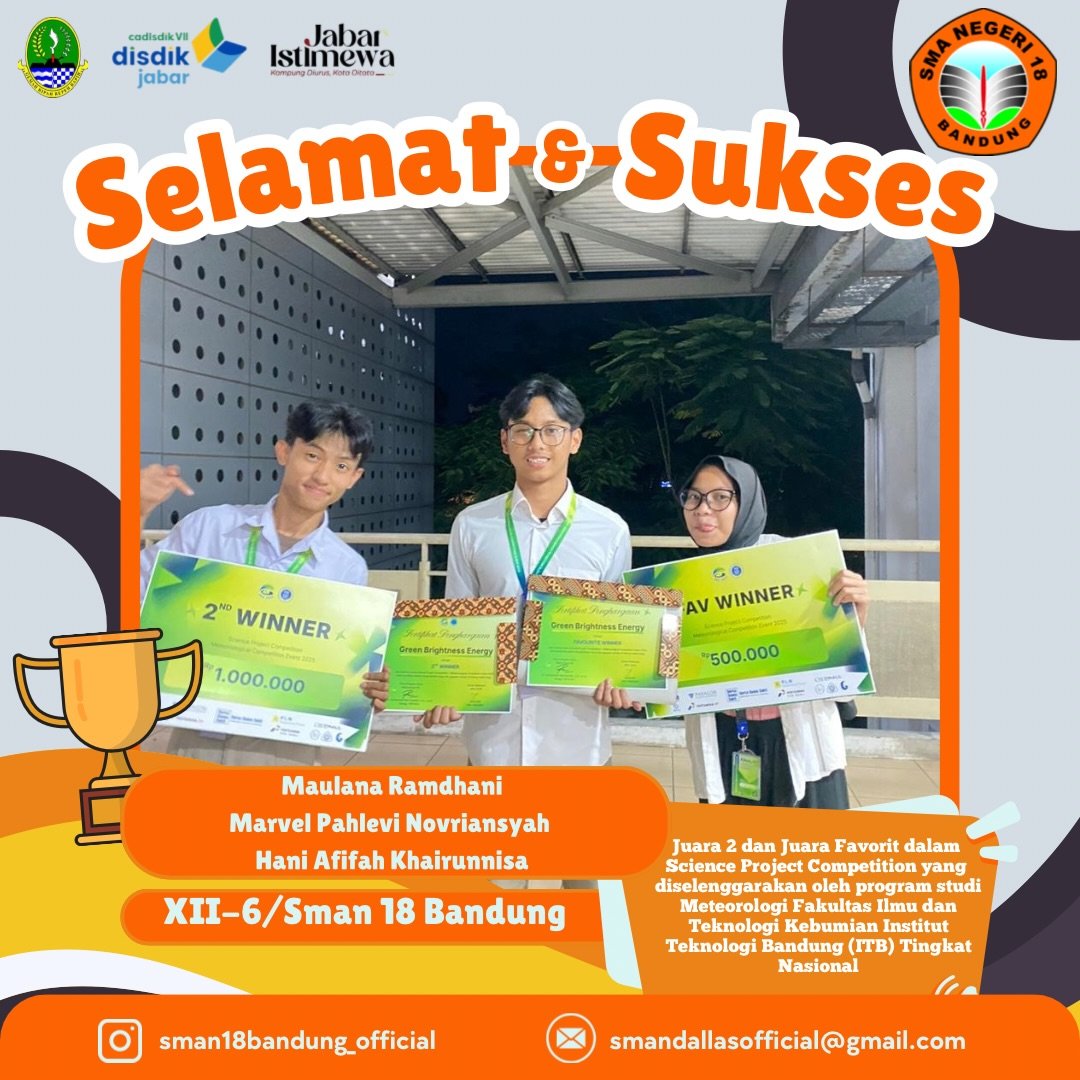 Selamat Kepada Siswa dan Siswi Sman 18 Bandung